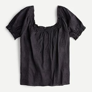 J.crew Square-neck top with embroidered eyelet